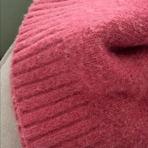Abound Warm Pink Oversized V-Neck Women's Sweater with Collar